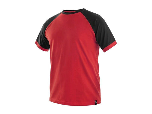 T-SHIRT OLIVER, SHORT SLEEVE, RED-BLACK