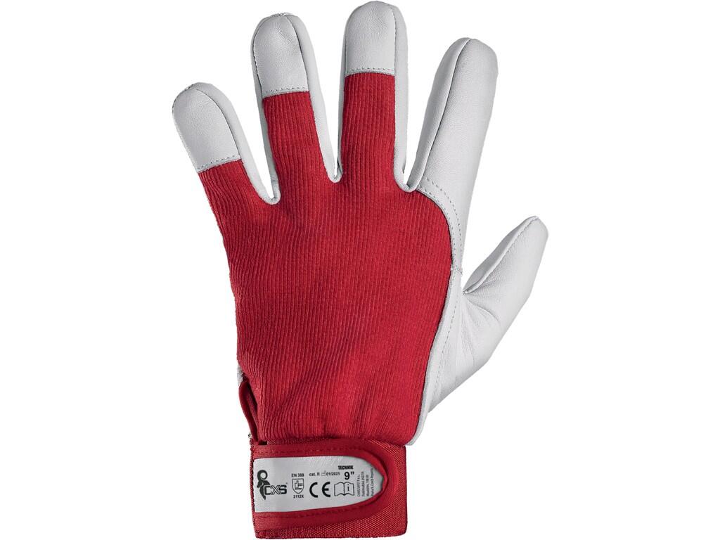 GANTS TECHNIK, COMBINÉS, ROUGE-BLANC 