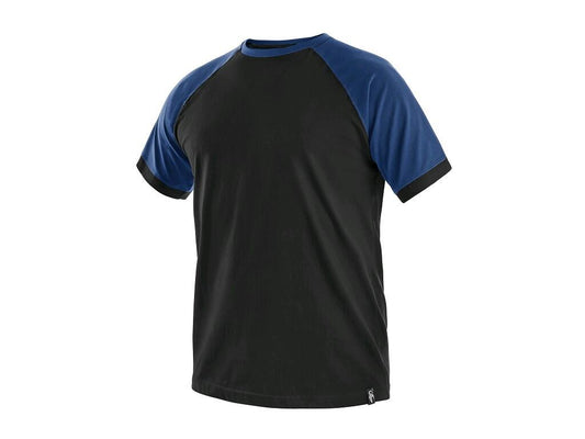 T-SHIRT OLIVER, SHORT SLEEVE, BLACK-BLUE