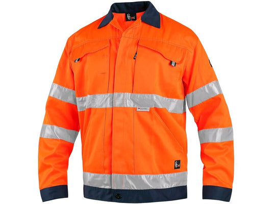 VESTE HOMME HAUTE VISIBLE NORWICH, ORANGE-BLEU 