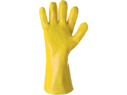 GLOVES TEKPLAST, ACID RESISTANT, YELLOW, SIZE 10