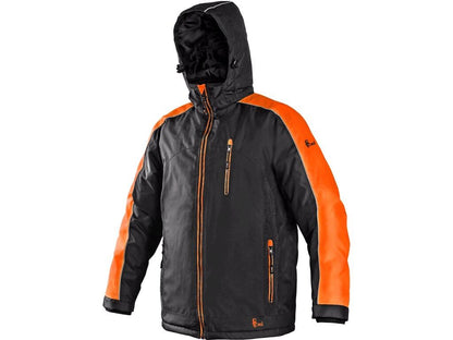 PADDED JACKET BRIGHTON, WINTER, MEN'S, BLACK-ORANGE