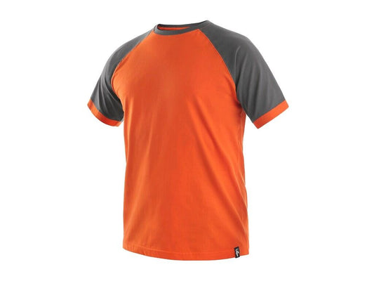 T-SHIRT OLIVER, SHORT SLEEVE, ORANGE-GREY