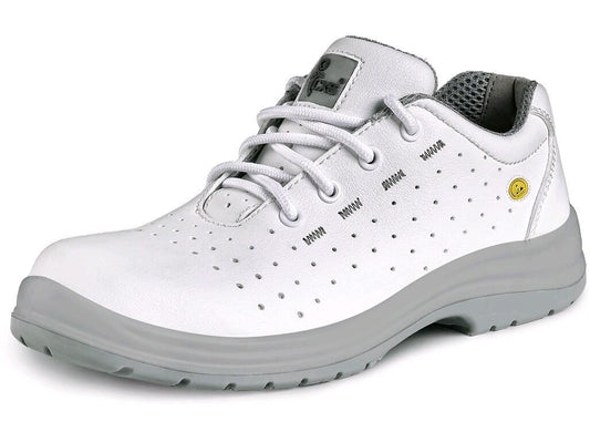 LOW FOOTWEAR LINDEN O1, PERFORATED, WHITE-GREY