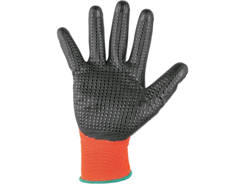 GLOVES MISTI DIPPED TO 3/4 IN NITRILE, ORANGE-GREY