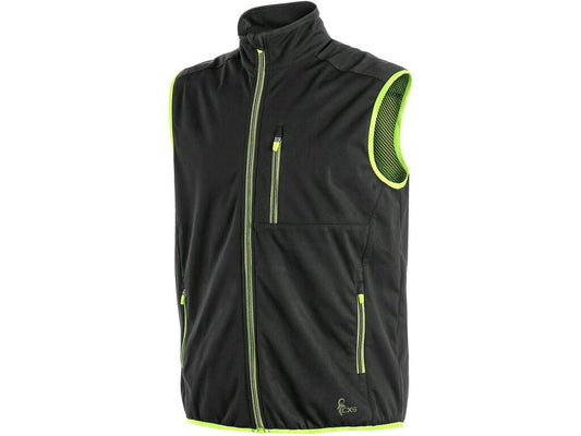 SOFTSHELL VEST PASO, MEN'S, BLACK-YELLOW