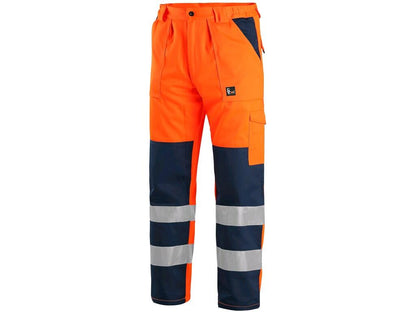 MEN ́S TROUSERS NORWICH, HIGH VISIBLE, ORANGE-BLUE