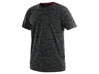 T-SHIRT DARREN, KURZARM, CXS-DRUCK, SCHWARZ 