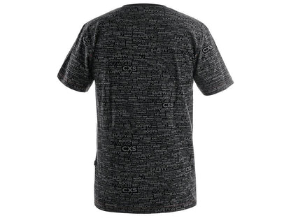 T-SHIRT DARREN, KURZARM, CXS-DRUCK, SCHWARZ 