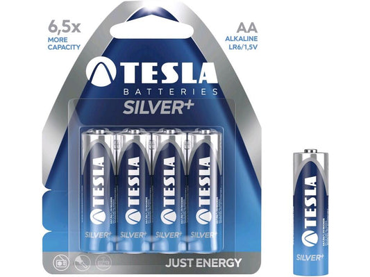 BATTERIE TESLA AA SILVER+, 4 PEZZI 