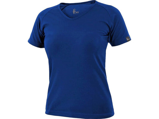 T-SHIRT CXS ELLA, DAMEN, V-AUSSCHNITT, BLAU 