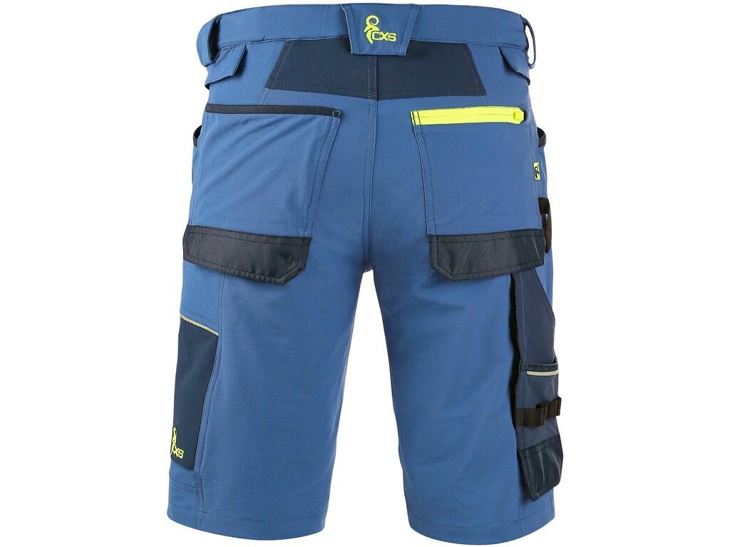 PANTALONCINO DA LAVORO CXS NAOS UOMO, BLU-BLU, HV GIALLO ACCESSORI