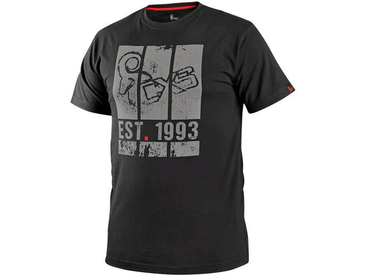 T-SHIRT CXS WILDER, MANICA CORTA, STAMPA LOGO CXS, NERO 