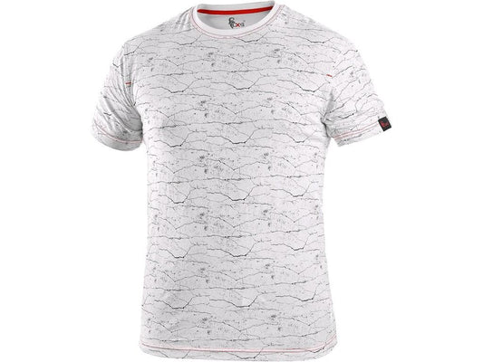 T-SHIRT CXS MARMORO, HOMME, MANCHES COURTES, BLANC 