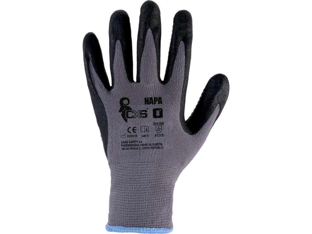 GANTS NAPA, TREMPÉS DANS NITRILE, GRIS-NOIR 