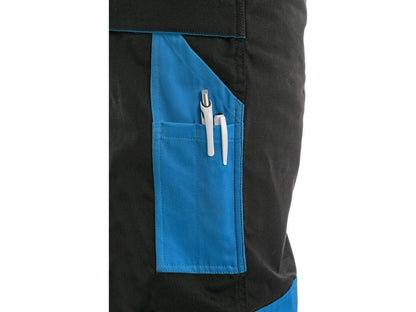 TROUSERS WITH BIB CXS SIRIUS BRIGHTON, BLACK-BLUE