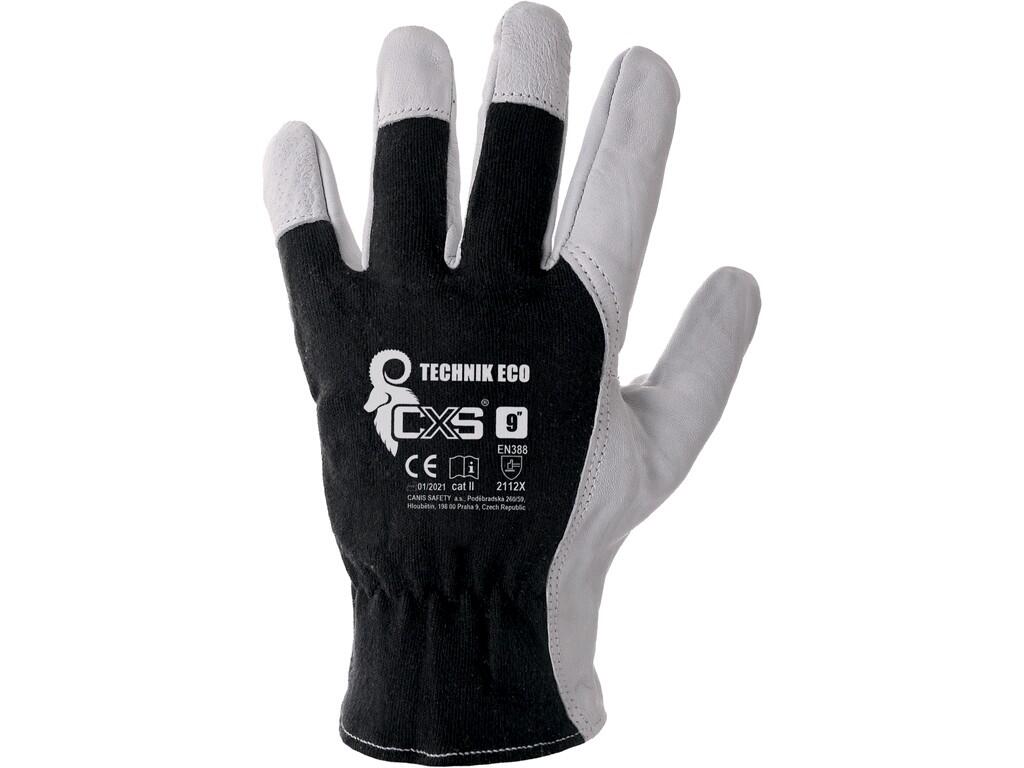 GANTS TECHNIK ECO, COMBINÉS, NOIR-BLANC 