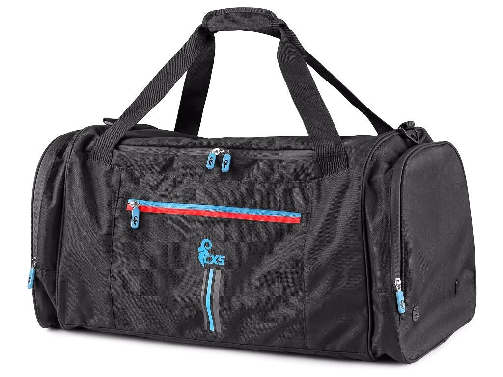 BORSA SPORTIVA CXS LEONIS, 60X30X30 CM, NERA CON ACCESSORI BLU/ROSSO 