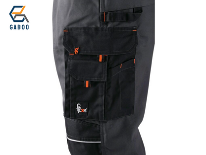 PANTALONE DA LAVORO SIRIUS NIKOLAS, DA UOMO, GRIGIO-ARANCIONE 