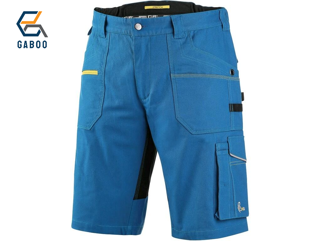 PANTALONCINI DA LAVORO DA UOMO CXS STRETCH, BLU BRILLANTE - NERO 