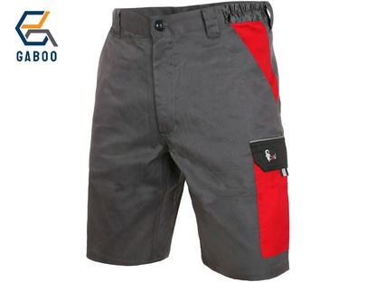 SHORT DE TRAVAIL HOMME PHOENIX ZEFYROS, GRIS-ROUGE 