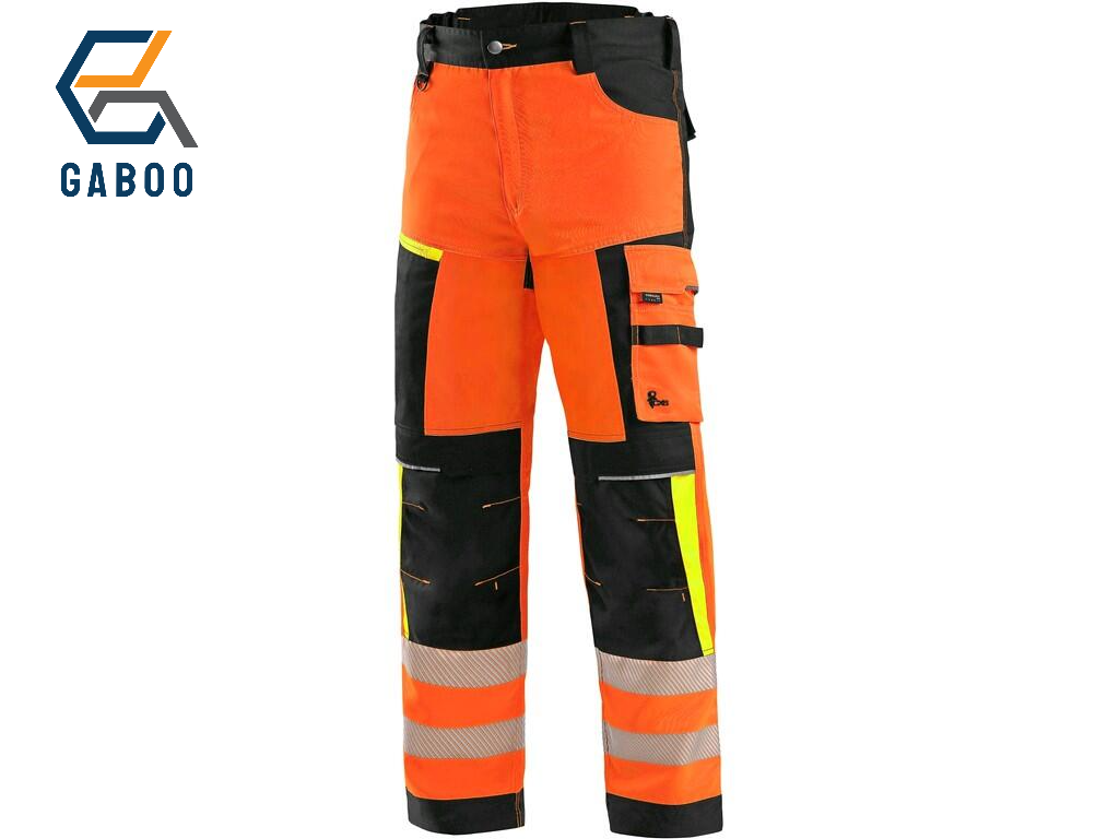 TROUSERS CXS BENSON HIGH VISIBLE, MEN´S, ORANGE-BLACK